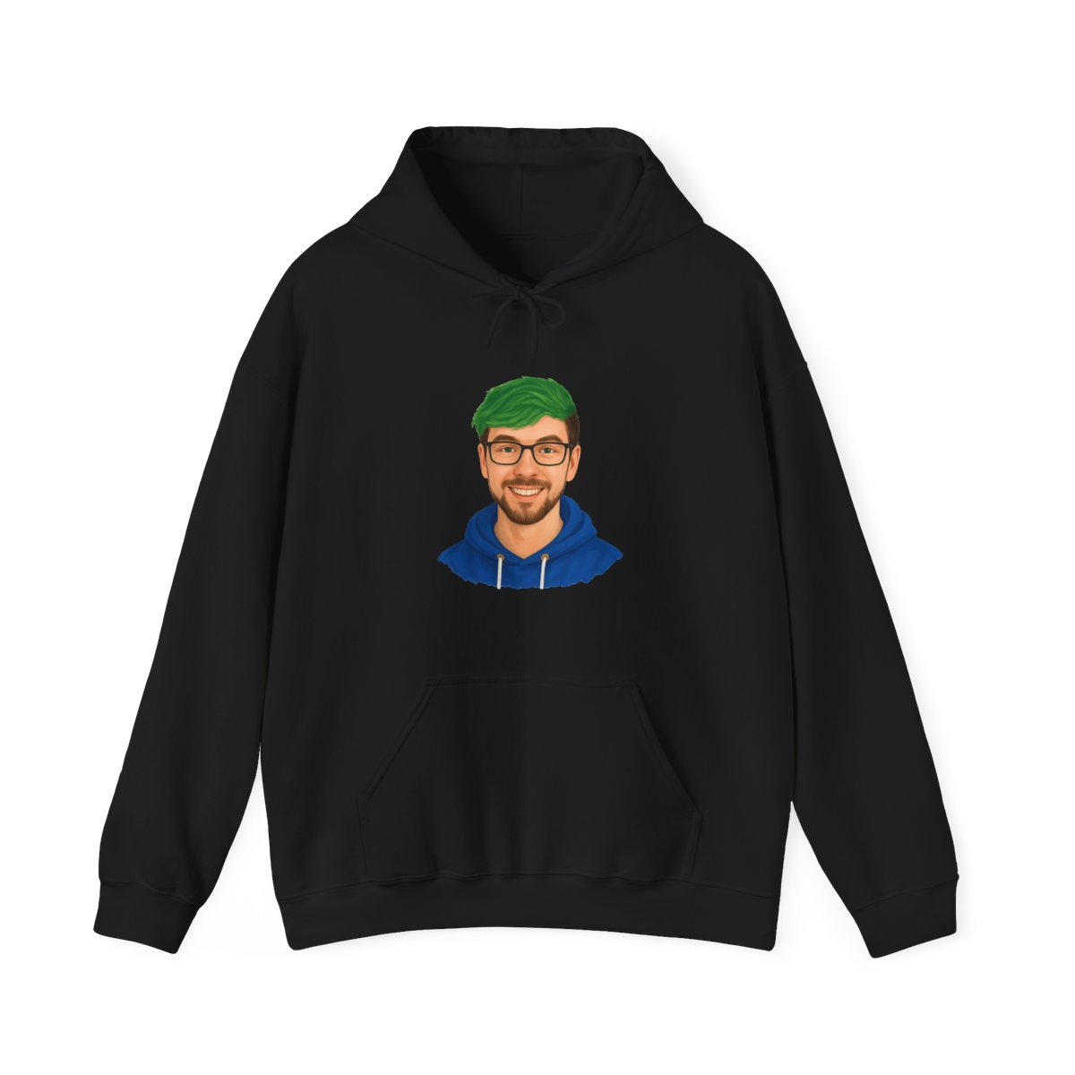 Cheerful Green-Haired Character Hoodie