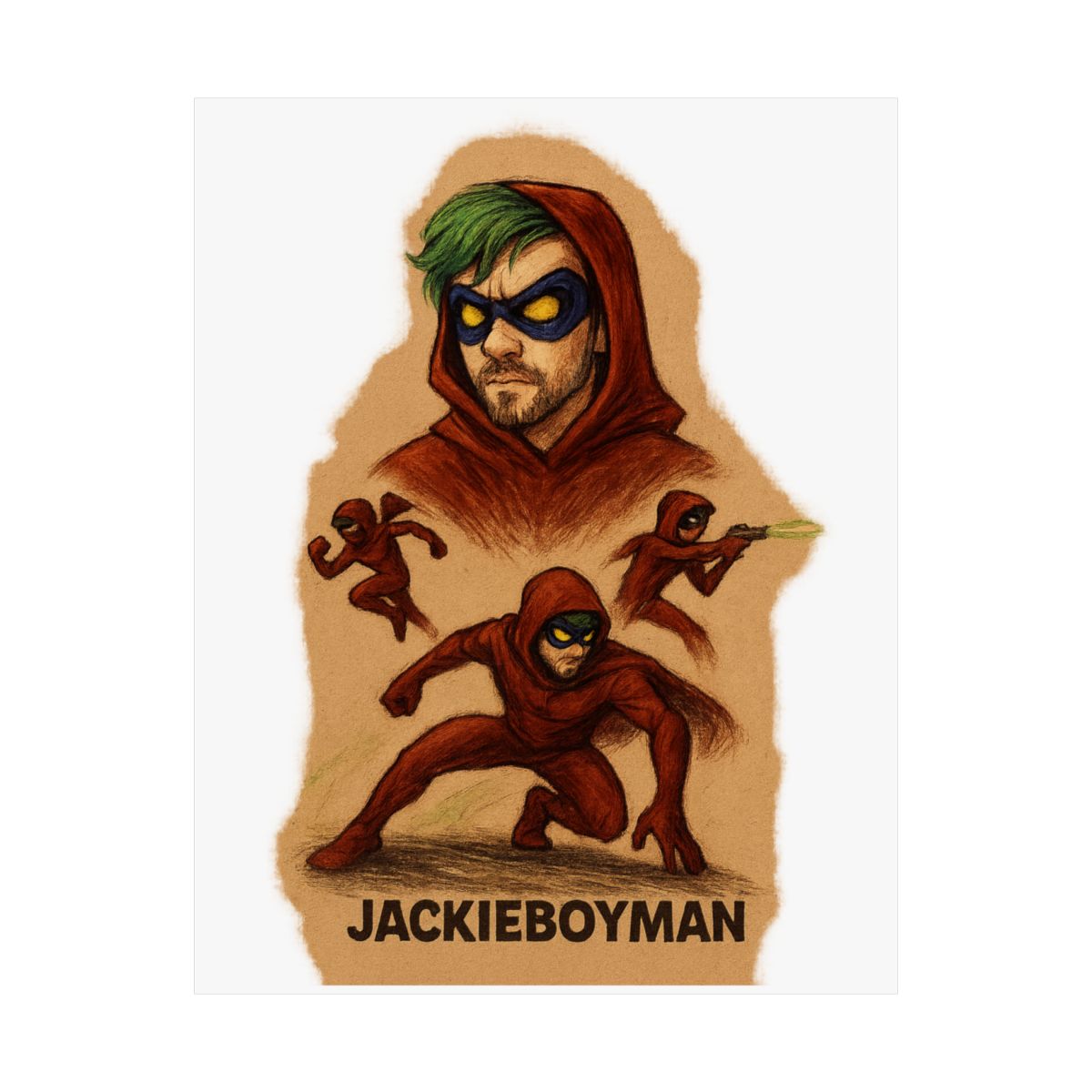 Jackieboyman Superhero Poster | Jacksepticeye Sci-Fi Fan Art Print